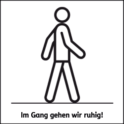Im Gang gehen wir ruhig